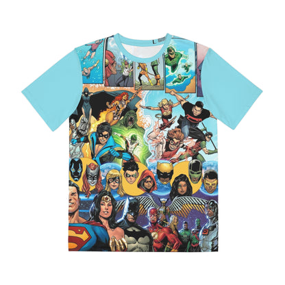 Dark Crisis on Infinite Earths All Over Print Tee (Polyester) - Daniel Sampere Art - Superman, Batman, Wonder Woman, Justice League, Young Justice, New Teen Titans - DC Comics
