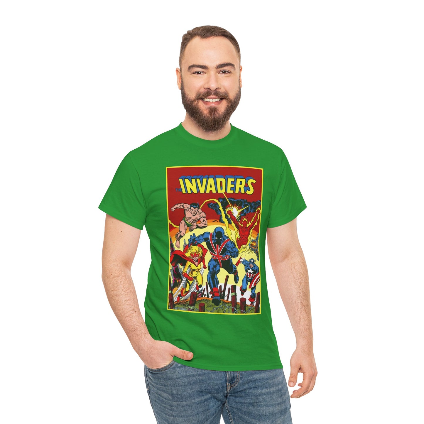 Invaders T-Shirt - Captain America, Human Torch, Namor, Spitfire - World War II Soldiers - Golden Age Heroes - Marvel Comics
