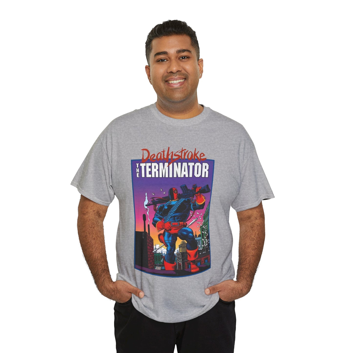 Deathstroke The Terminator T-Shirt - Mike Zeck Art - New Teen Titans Foe & Mercenary - Slade Wilson, Father of Jericho and Ravager - DC Comics - #1 Cover