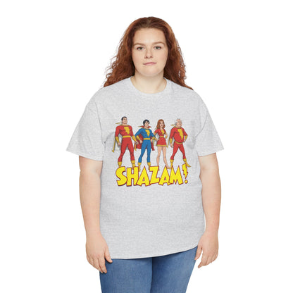 Shazam T-Shirt - Marvel Family Filmation Art - Mary Marvel, Captain Marvel Jr, Uncle Dudley - DC Comics