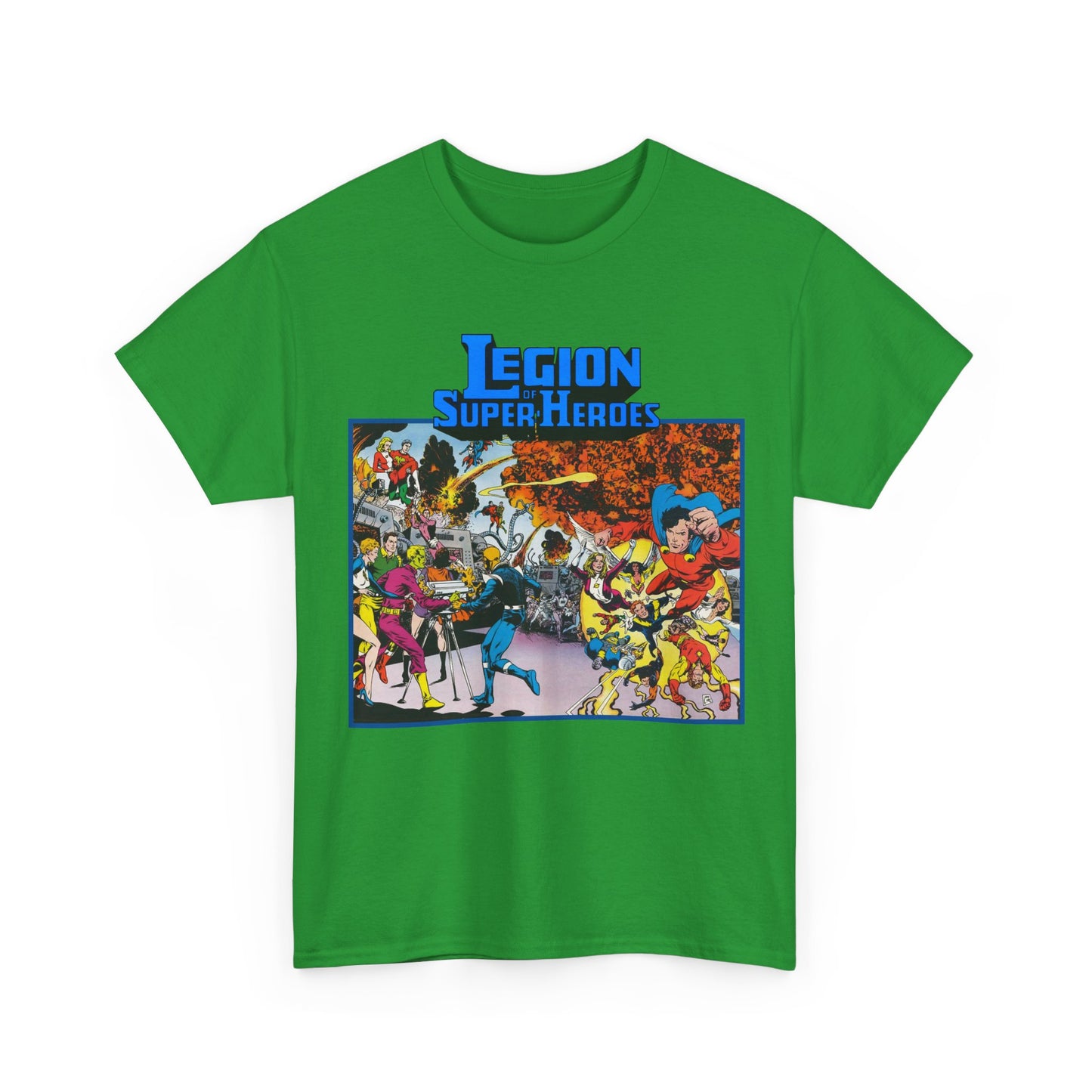 Legion of Super-Heroes T-Shirt - Steve Lightle Art - Mon-El, Saturn Girl, Brainiac 5, Sun Boy, Lightning Lad, Dawnstar, Timber Wolf - LOSH - DC Comics