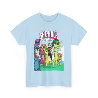 She-Hulk T-Shirt - John Byrne Art - West Coast Avengers Appearance - Hawkeye, Scarlet Witch, Wonder Man, Vision, Tigra - Marvel Comics