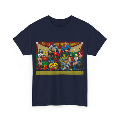 JSA T-Shirt - Sandman, Starman, Atom, Dr Fate, Mr Terrific, Flash, Green Lantern - DC Comics - Justice Society of America - Golden Age