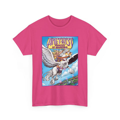 Amethyst Princess of Gemworld T-Shirt - George Perez Art - Riding Her Pegasus - DC Comics