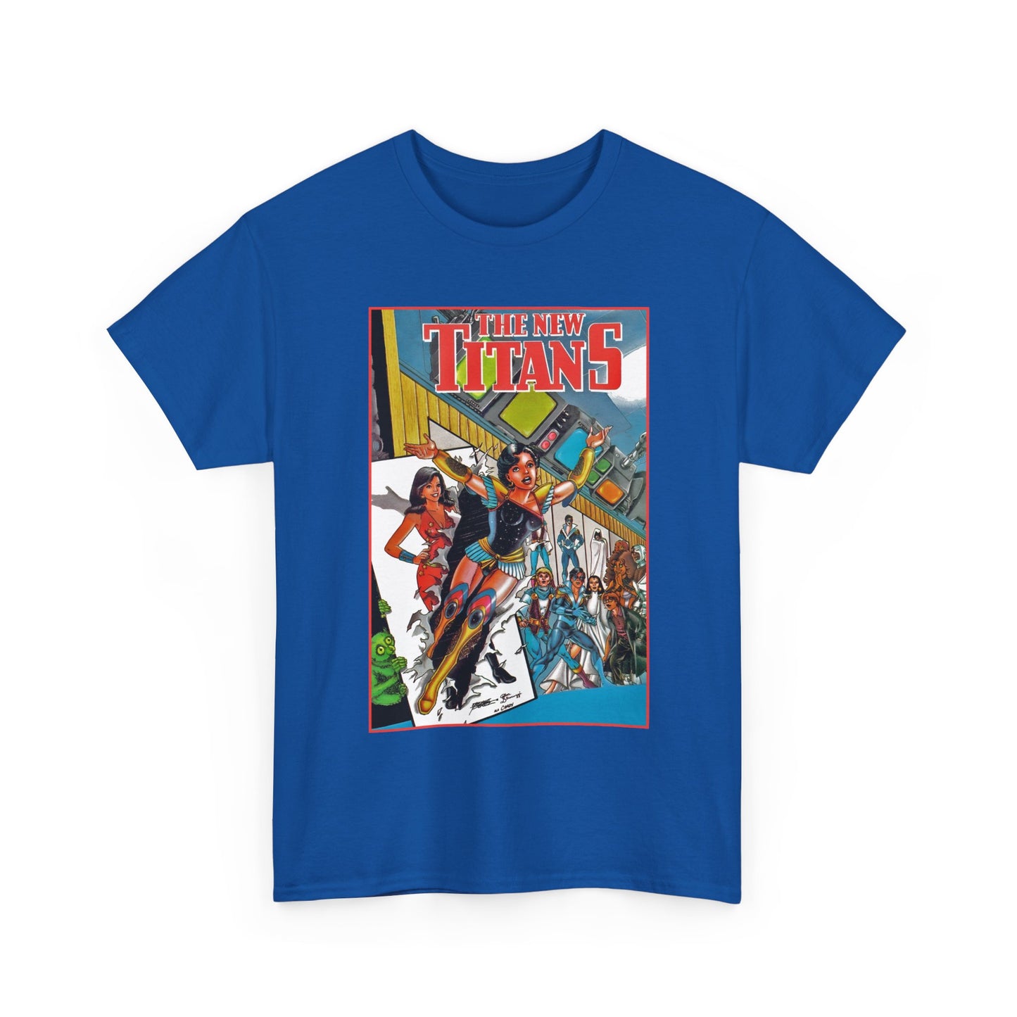 New Titans T-Shirt - George Perez Art - Troia 1st Appearance - Nightwing, Cyborg, Starfire, Raven, Jericho, Changeling - DC Comics
