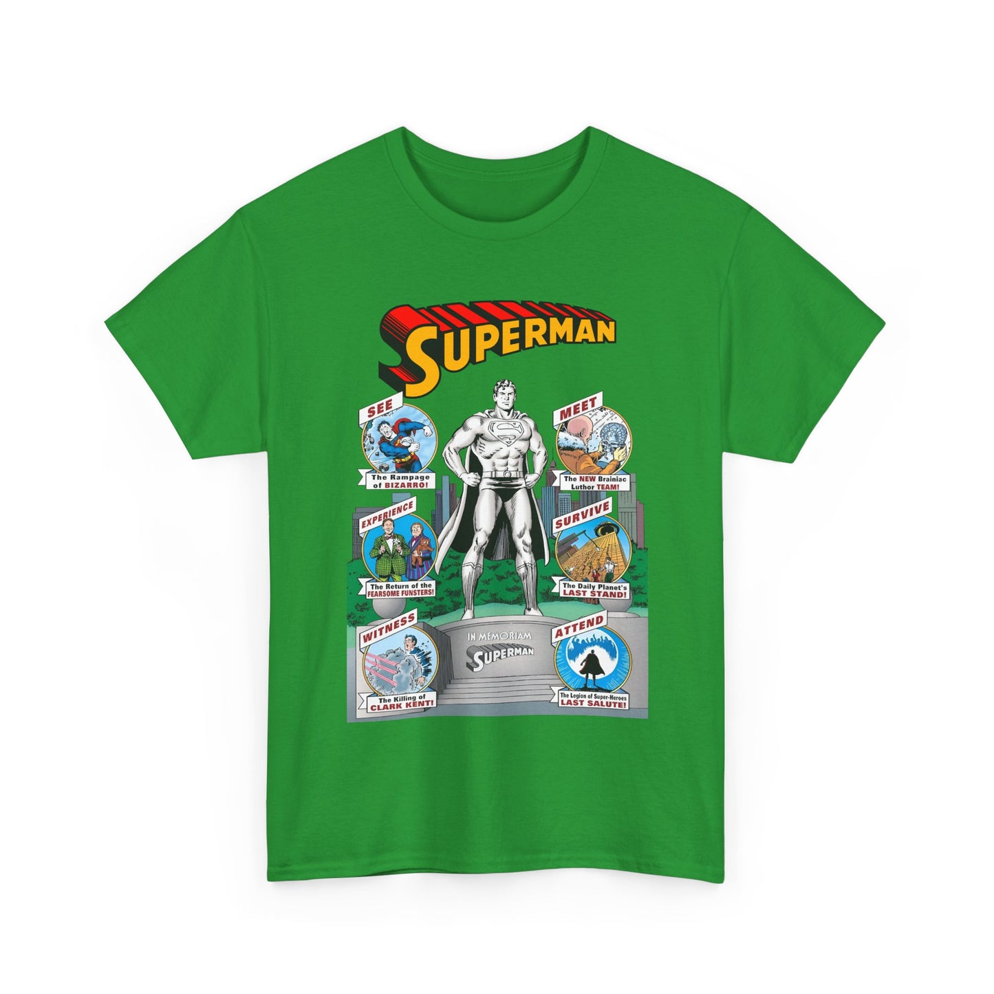 Superman T-Shirt - Curt Swan Art - Whatever Happened to the Man of Tomorrow? - Brainiac, Lex Luthor, Bizarro, Toyman, Daily Planet - Alan Moore Story - DC Comics