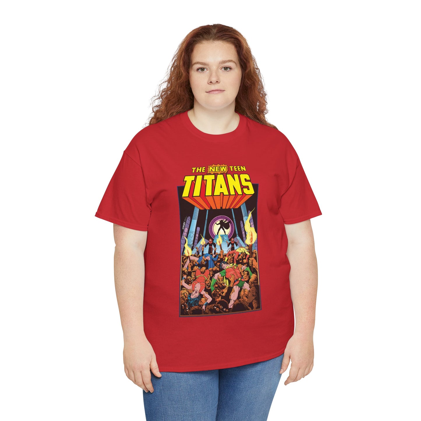 New Teen Titans T-Shirt - George Perez Art - #22 Cover - Wonder Girl, Robin, Raven, Kid Flash - Brother Blood Story - DC Comics
