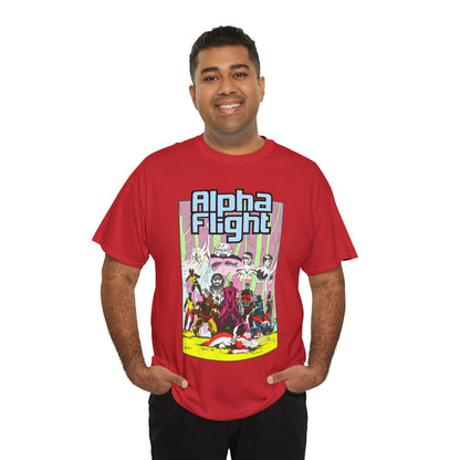 Alpha Flight T-Shirt - Mike Mignola Art - Northstar, Aurora, Snowbird, Shaman, Puck - X-Men: Magneto, Colossus, Shadowcat, Storm - Marvel Comics