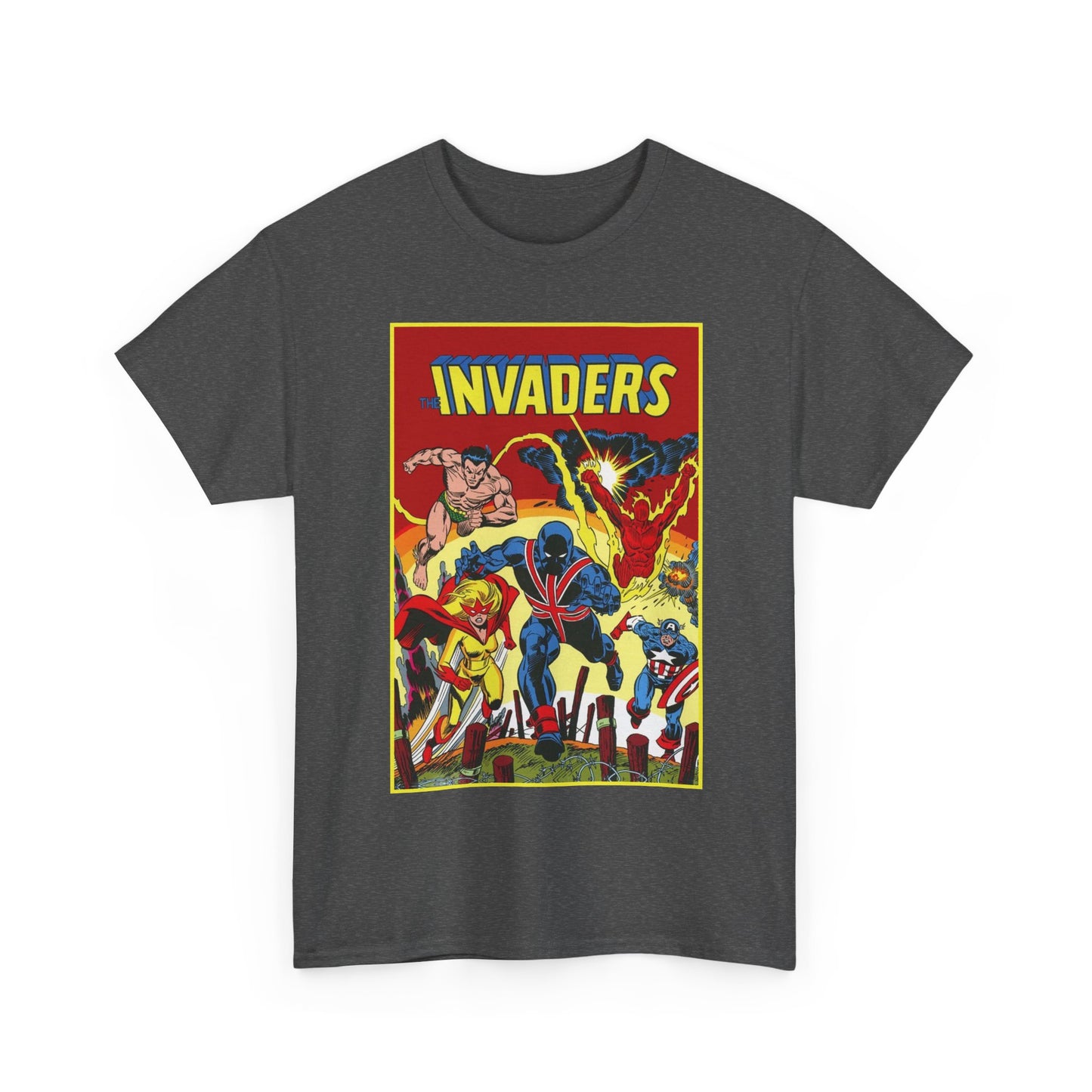 Invaders T-Shirt - Captain America, Human Torch, Namor, Spitfire - World War II Soldiers - Golden Age Heroes - Marvel Comics