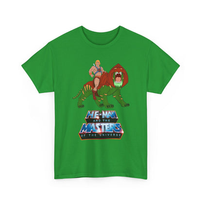 He-Man & Battle Cat T-Shirt - Filmation Art - Masters of the Universe, MOTU - Exciting New 2026 Movie - Nicholas Galitzine