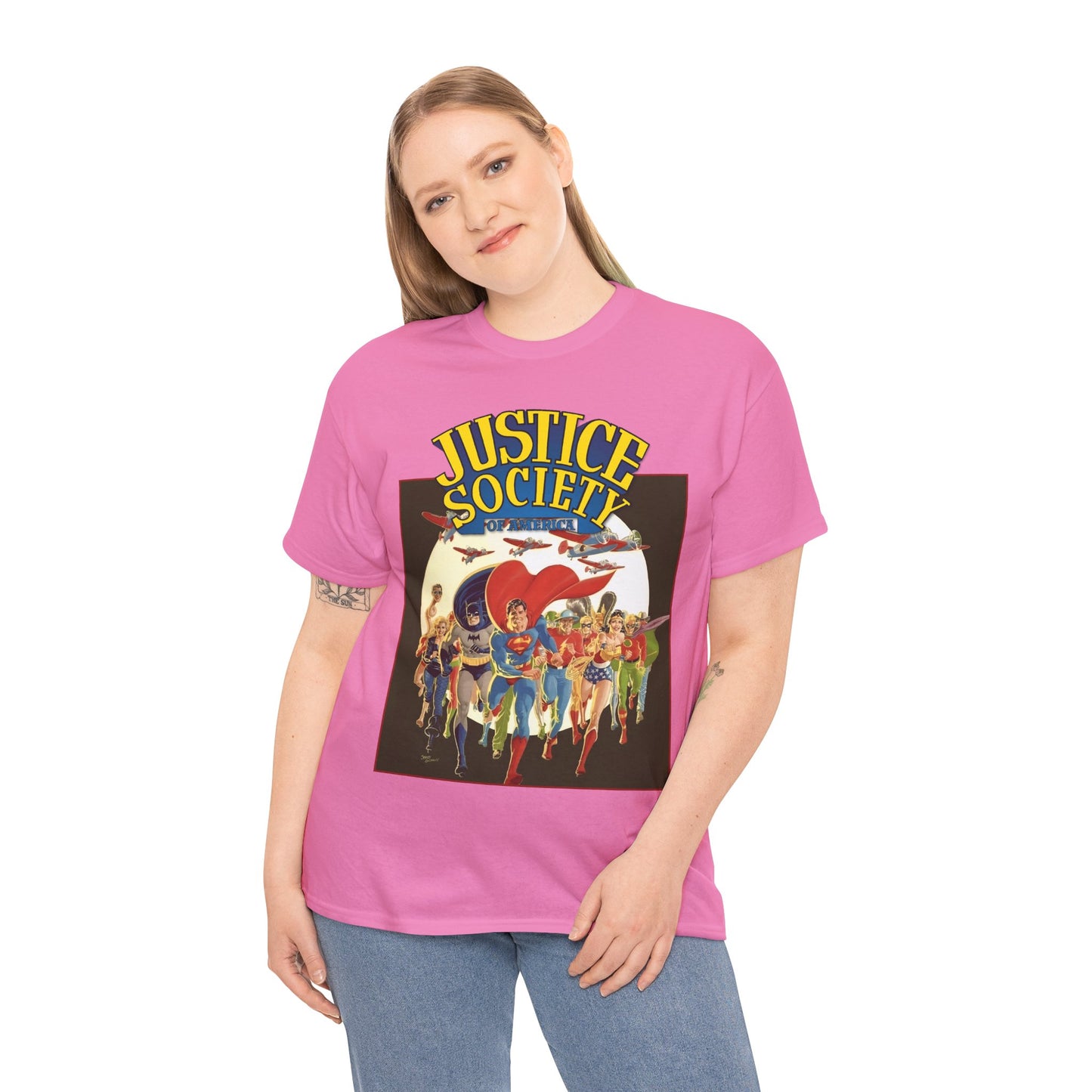 Justice Society of America T-Shirt - Superman, Wonder Woman, Black Canary, Green Lantern, Batman, Plastic Man, Flash - DC Comics