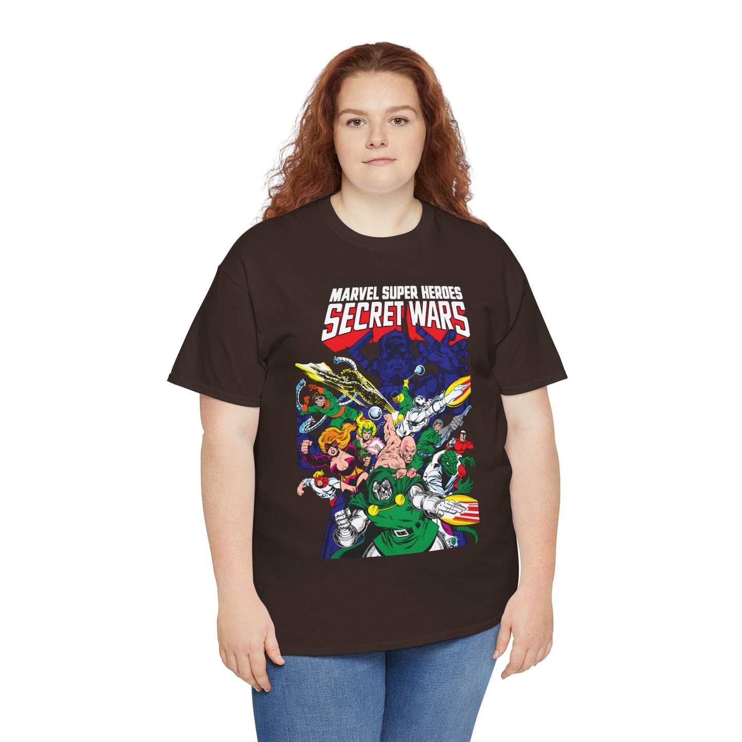 Marvel Super-Heroes Secret Wars T-Shirt - The Bad Guys - Dr Doom, Galactus, Doctor Octopus, Titania, Absorbing Man, Enchantress - Marvel Comics Series