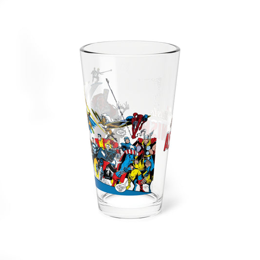 Marvel Comics Christmas Pint Glass, 16oz - Spider-Man, Punisher, X-Men, Fantastic Four, Santa Claus