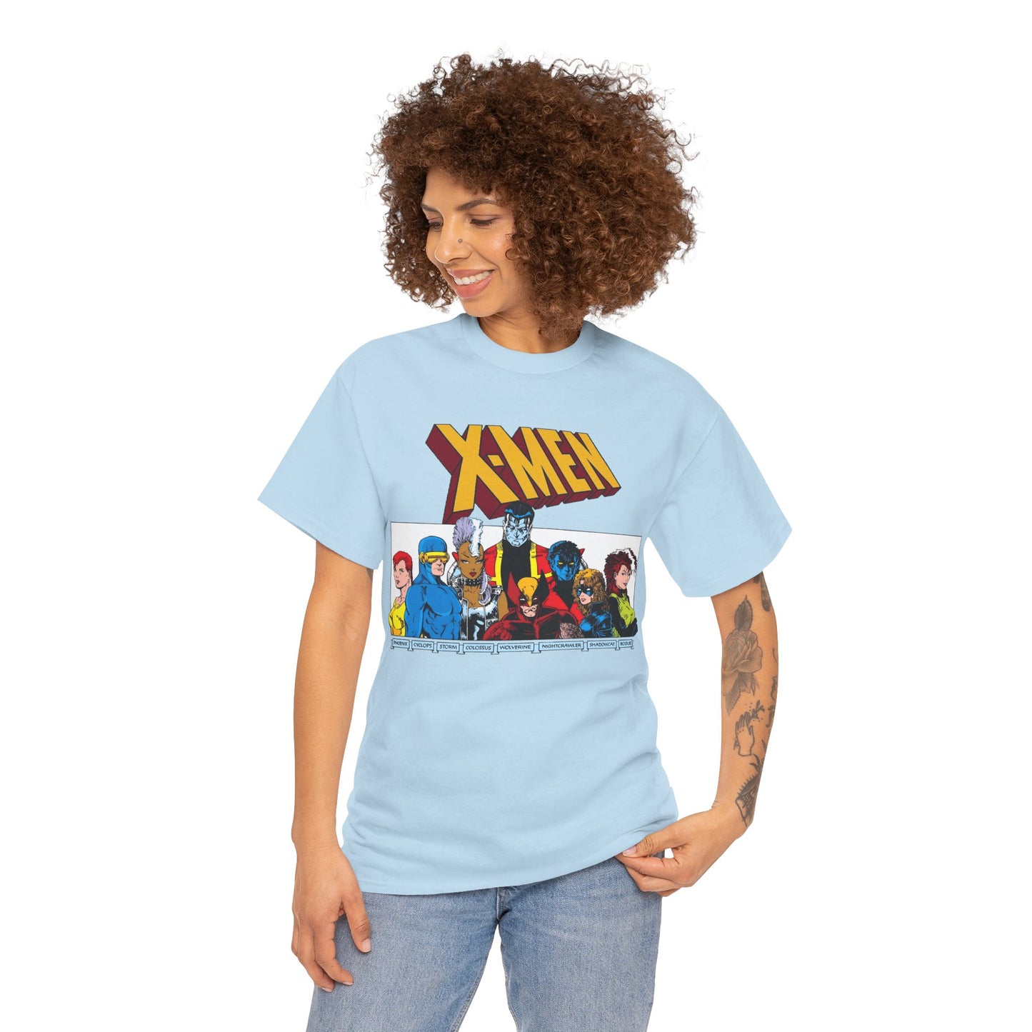 X-Men T-Shirt - Arthur Adams Art - Cyclops, Nightcrawler, Storm, Wolverine, Shadowcat, Phoenix (Rachel Summers), Colossus, Rogue - Marvel Comics