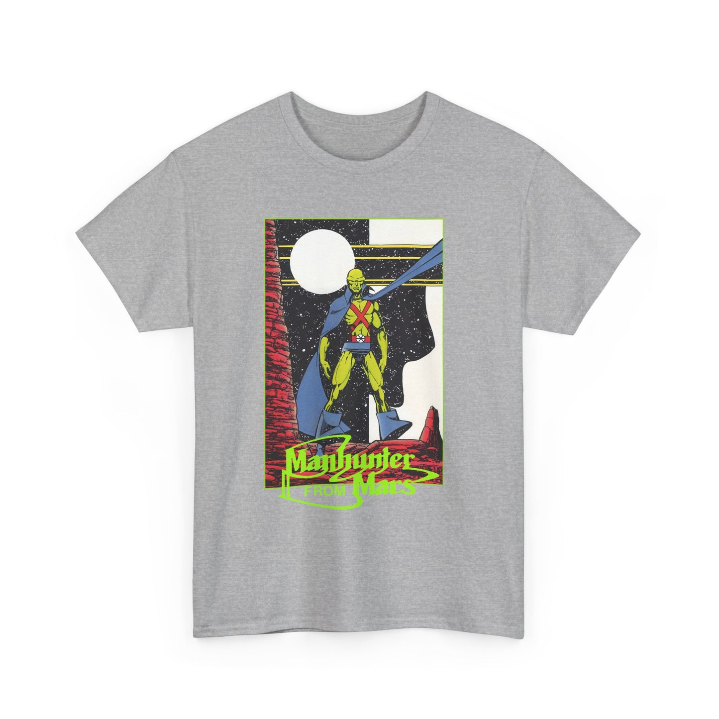 Martian Manhunter T-Shirt - George Perez Art - 1980s Justice League of America (JLA) Postcard Art - DC Comics