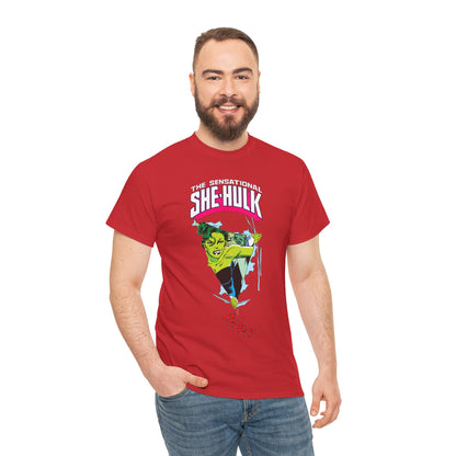 Sensational She-Hulk T-Shirt - John Byrne Art - Marvel Comics - Jennifer Walters - Ripping Through the Shirt - Fourth Wall