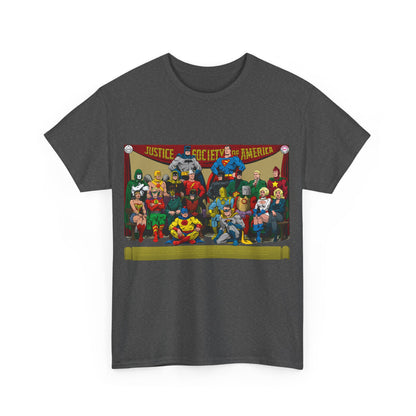 JSA T-Shirt - Sandman, Starman, Atom, Dr Fate, Mr Terrific, Flash, Green Lantern - DC Comics - Justice Society of America - Golden Age