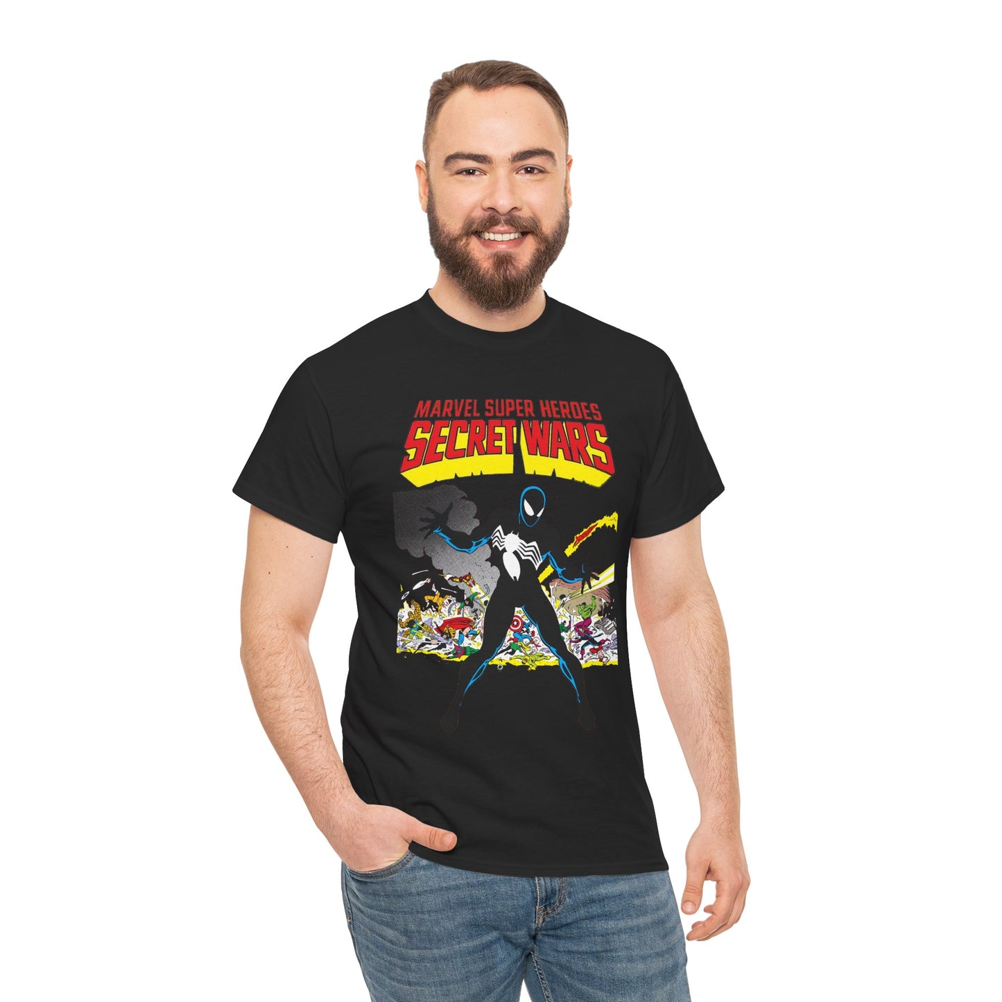 Secret Wars T-Shirt - Classic Marvel Comics Series - Alien Symbiote Spider-Man, 1st Appearance - Future Venom Story