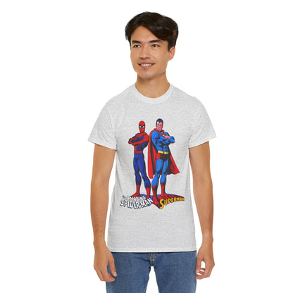 Amazing Spider-Man & Superman T-Shirt - Classic 1970s Marvel/DC Comics Crossover - Peter Parker & Clark Kent
