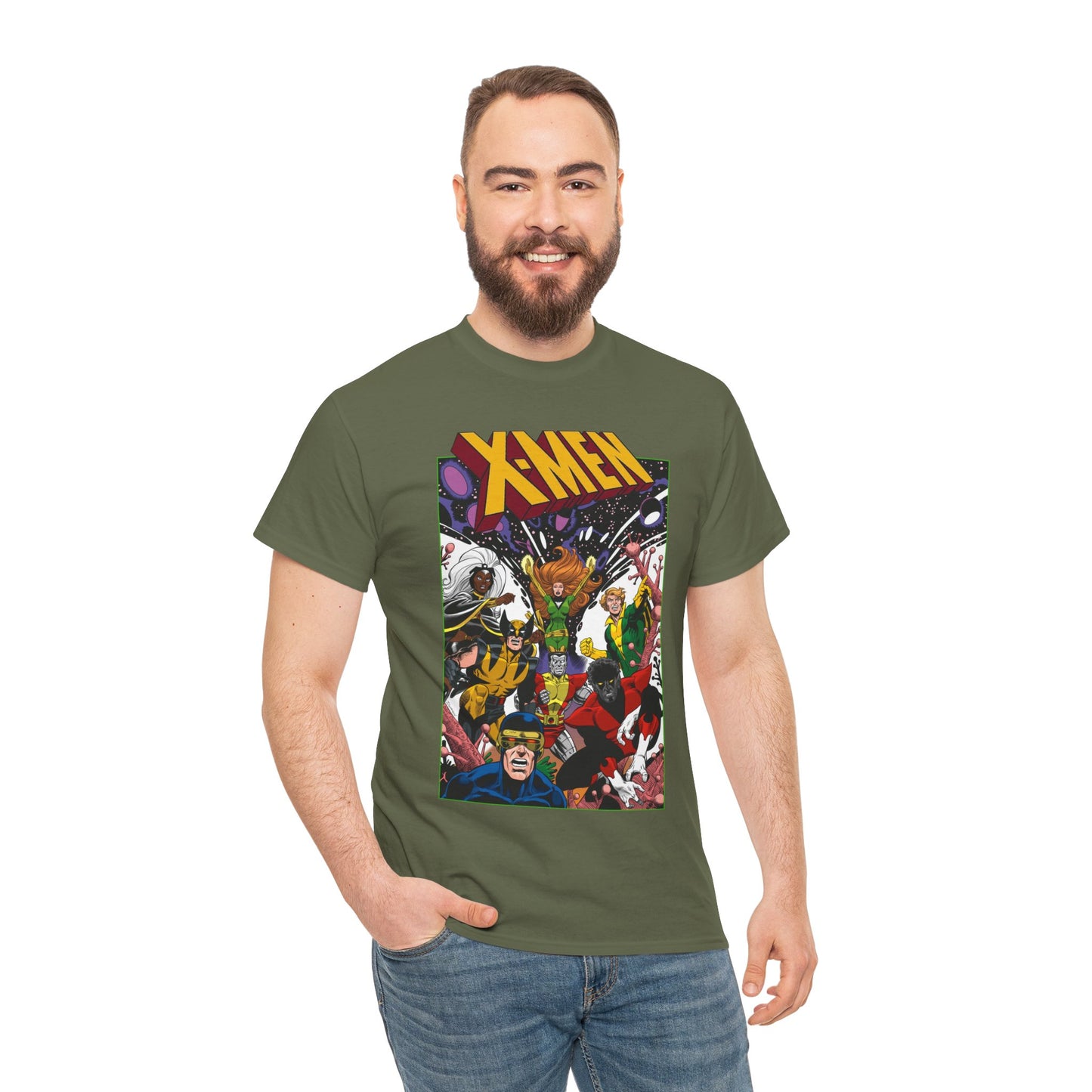 X-Men T-Shirt - Dave Cockrum Art - Phoenix, Cyclops, Storm, Wolverine, Banshee, Colossus, Nightcrawler - Marvel Comics