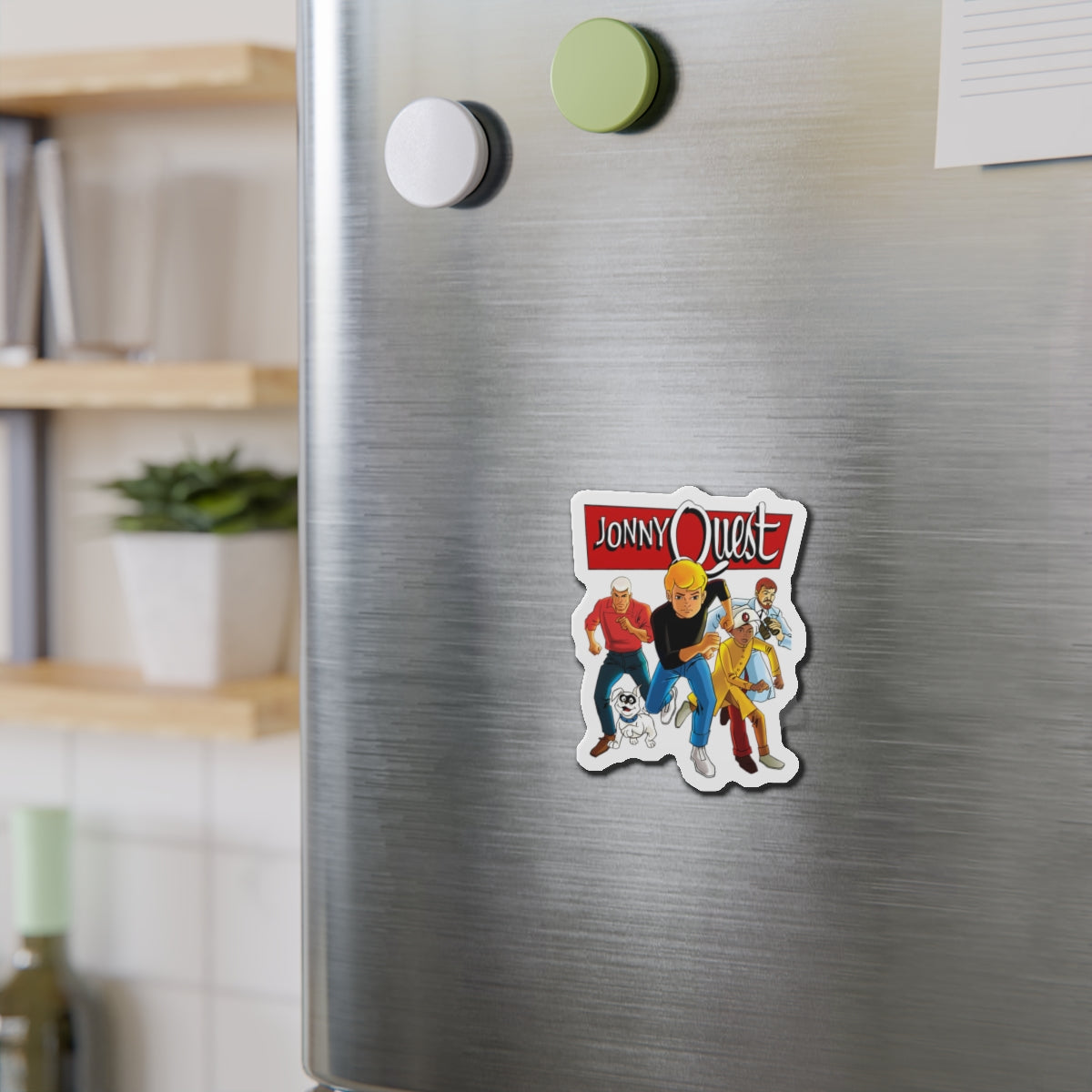 Jonny Quest Die-Cut Magnet - Hanna-Barbera Cartoon - Hadji, Bandit, Benton Quest, Race Bannon - 3", 4", 5", 6"