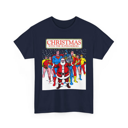 Christmas with the Superheroes T-Shirt - Nick Cardy Art - Superman Batman Captain Marvel Teen Titans Retro Festive Holiday Tee - DC Comics