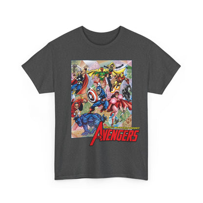 Avengers T-Shirt - George Perez Art - Captain America, Iron Man, Thor, Scarlet Witch, Black Panther, Wonder Man, Beast, Vision - Marvel Comics