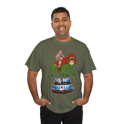 He-Man & Battle Cat T-Shirt - Filmation Art - Masters of the Universe, MOTU - Exciting New 2026 Movie - Nicholas Galitzine