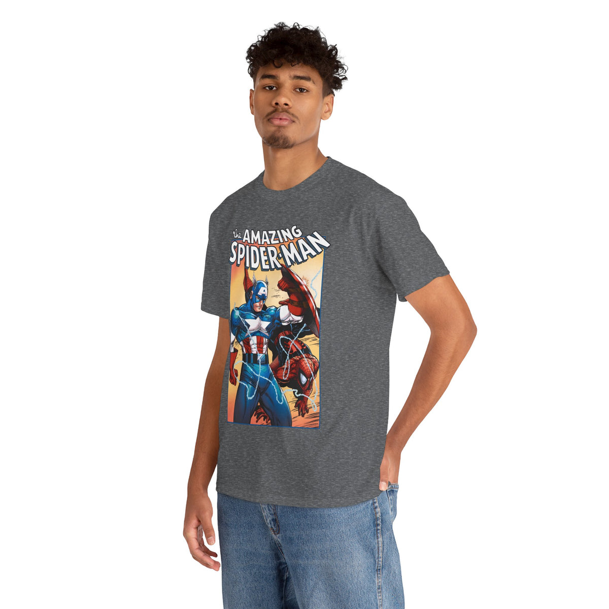 Amazing Spider-Man & Captain America T-Shirt - Todd McFarlane Art - Marvel Comics