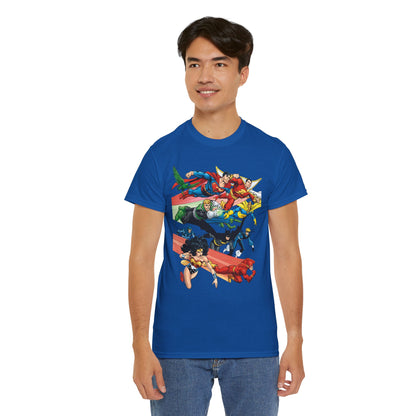DC Legends T-Shirt - John Byrne Art - Superman, Dr Fate, Blue Beetle, Wonder Woman, Black Canary, Guy Gardner - DC Comics