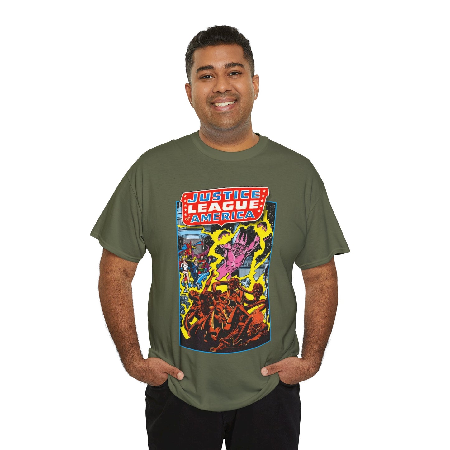 Justice League of America T-Shirt - George Perez Art - JSA Team-Up Cover - DC Comics
