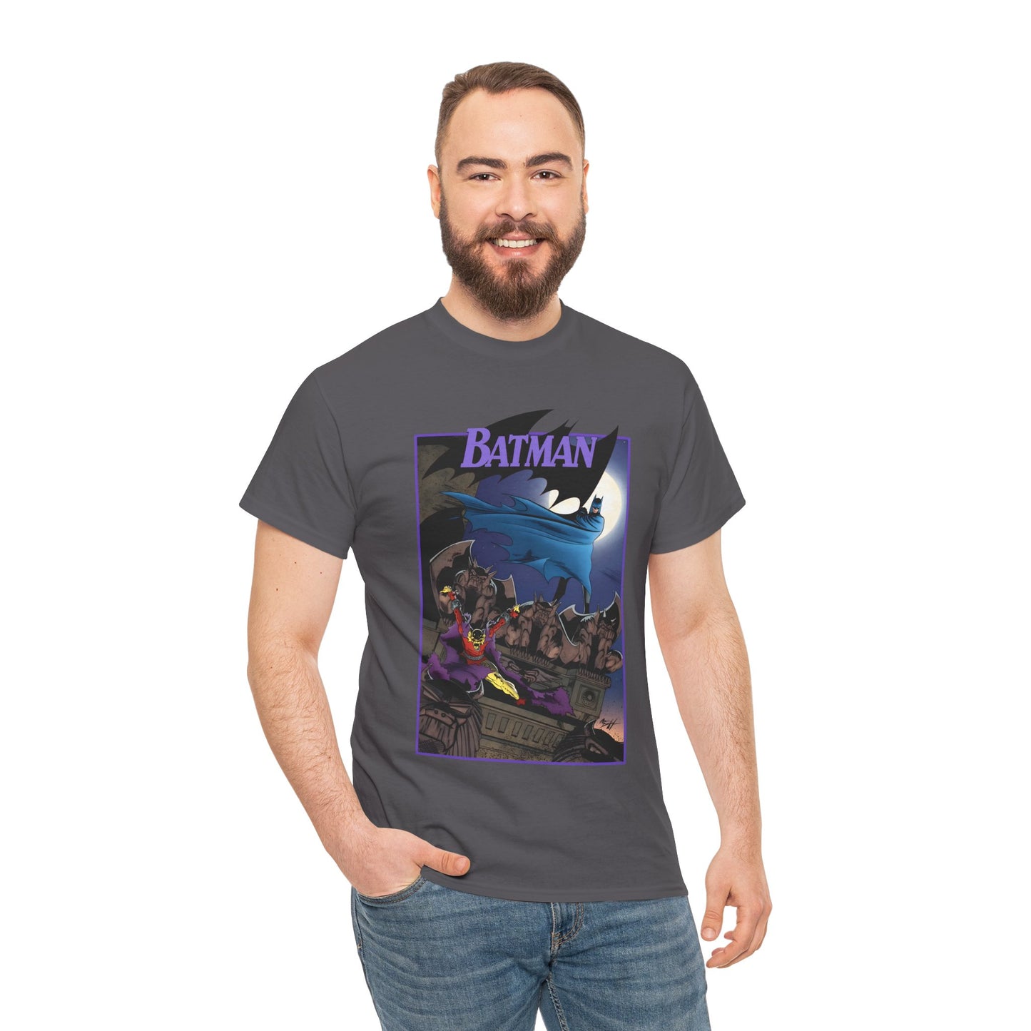 Batman T-Shirt - Norm Breyfogle Art - Etrigan, the Demon - Gotham City and Gargoyles - DC Comics