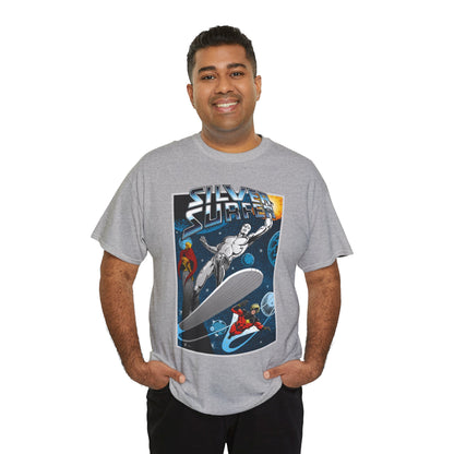 Silver Surfer T-Shirt - With Adam Warlock & Captain Marvel - Norrin Radd - Former Herald of Galactus - Fantastic Four Ally - Marvel Comics