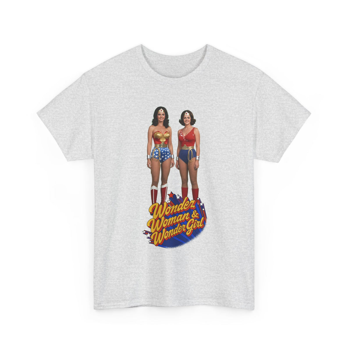 Wonder Woman & Wonder Girl T-Shirt - Lynda Carter Retro 1970s TV Show - DC Comics