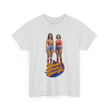 Wonder Woman & Wonder Girl T-Shirt - Lynda Carter Retro 1970s TV Show - DC Comics