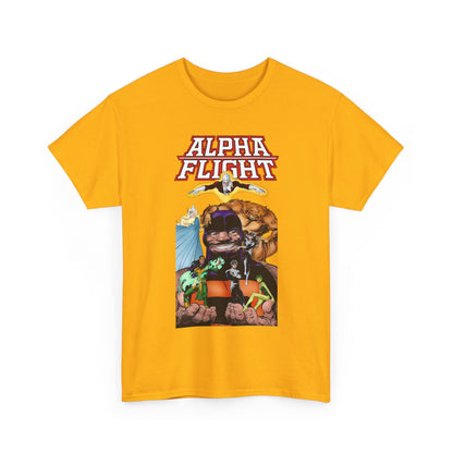 Alpha Flight T-Shirt - John Byrne Art - Guardian, Aurora, Northstar, Shaman, Snowbird, Puck - Marvel Comics