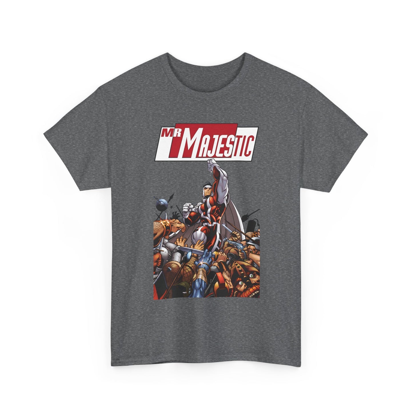 Mr. Majestic T-Shirt - Ed McGuiness Art - Flying Above His Attackers - DC/Wildstorm Comics