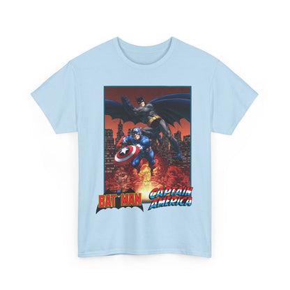 Batman & Captain America T-Shirt - John Byrne Art - Joker & Red Skull - Marvel & DC Comics Crossover Art