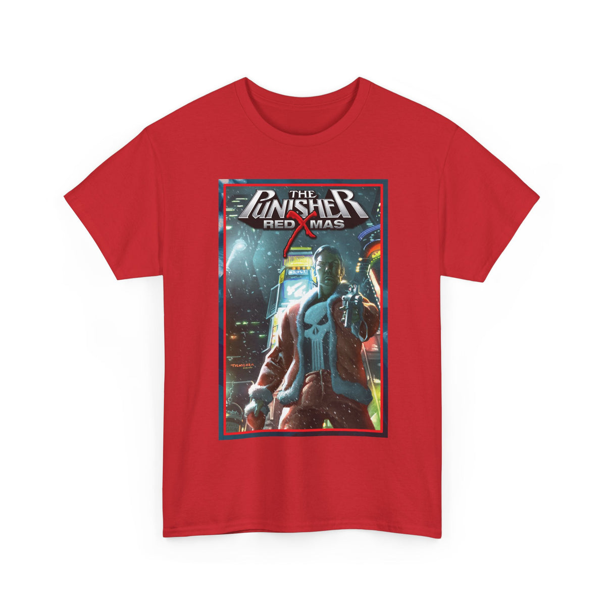 Punisher: Red Xmas T-Shirt - Mark Texeira Art - Marvel Comics