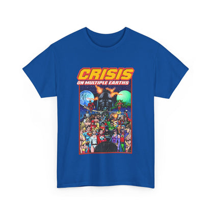 Crisis on Multiple Earths T-Shirt - George Perez Art - JSA & JLA Team-ups - Superman, Batman, Zatanna, Huntress, Power Girl, Hawkman, New Gods, Darkseid - DC Comics