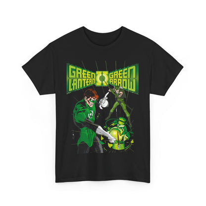 Green Lantern & Green Arrow T-Shirt - Neal Adams Art - Hal Jordan & Oliver Queen - Justice League Members - 1970s DC Comics