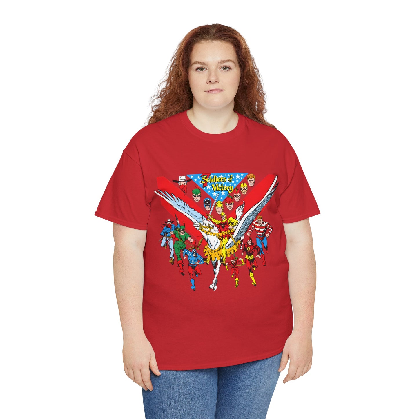 7 Soldiers of Victory T-Shirt - Speedy, Vigilante, Green Arrow, Stripesy, Crimson Avenger, Star-Spangled Kid - Golden Age Heroes of the DC Universe