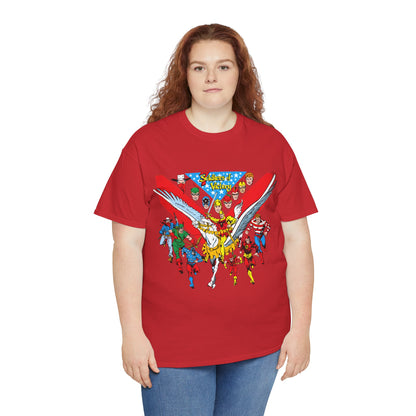 7 Soldiers of Victory T-Shirt - Speedy, Vigilante, Green Arrow, Stripesy, Crimson Avenger, Star-Spangled Kid - Golden Age Heroes of the DC Universe