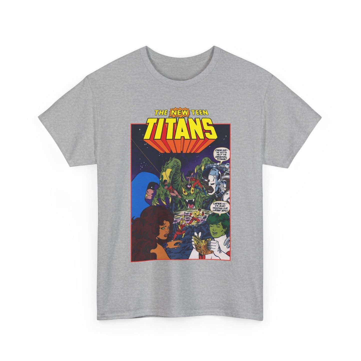 New Teen Titans T-Shirt - George Perez Art - 1980s DC Digest Artwork - Raven, Cyborg, Changeling, Starfire - DC Comics