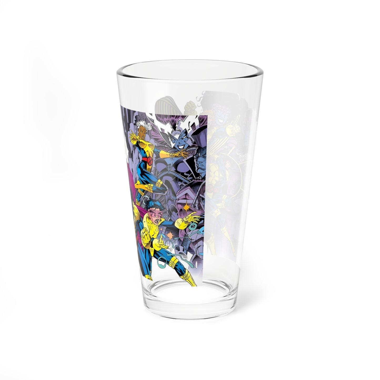 Uncanny X-Men Pint Glass, 16oz - Jim Lee Art - Wolverine, Psylocke, Storm, Forge, Gambit, Jubilee - Marvel Comics