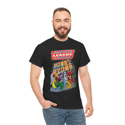 Justice League of America T-Shirt - George Perez Art - Wonder Woman, Hourman, Batman, Firestorm - SSOSV - DC Comics