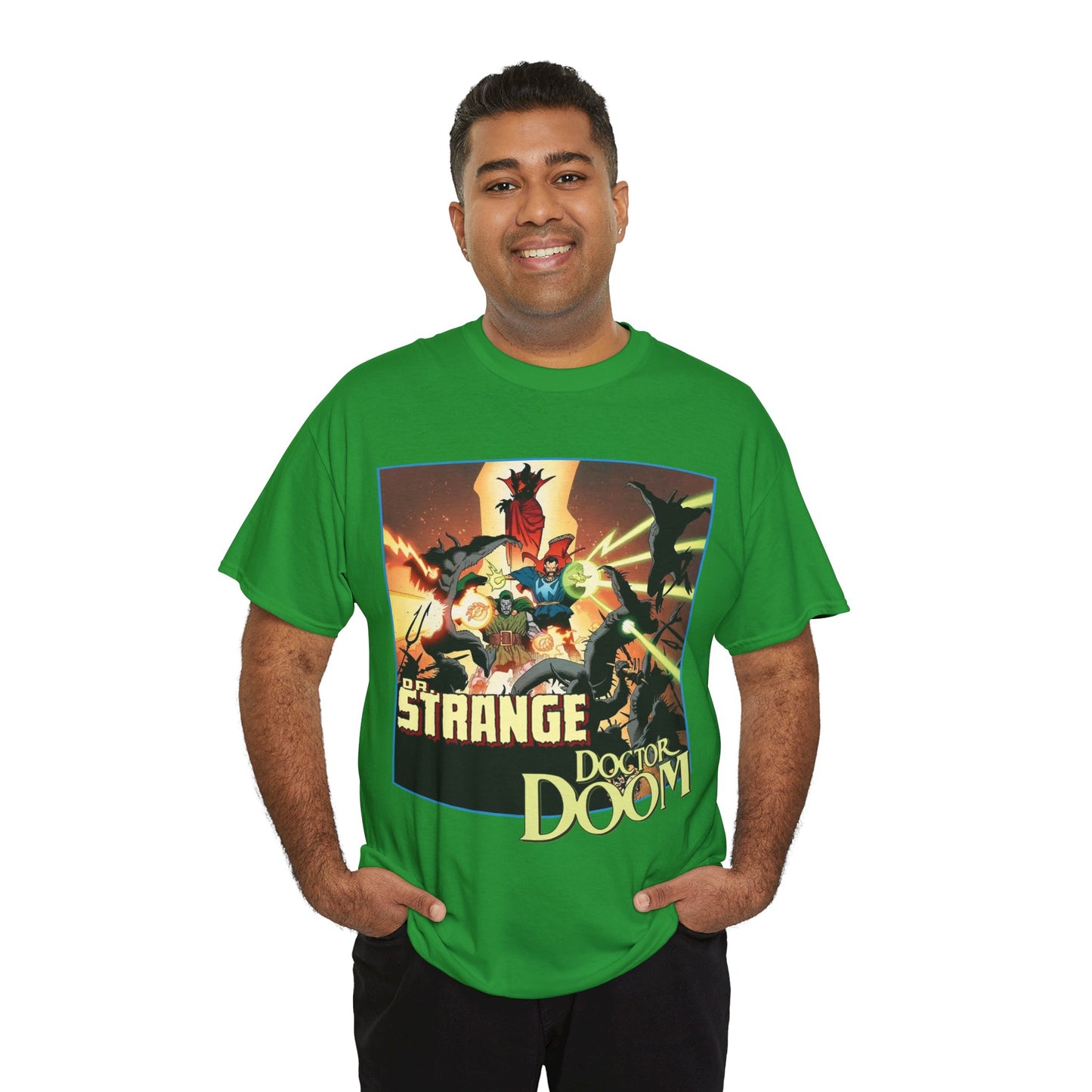 Dr Strange & Doctor Doom T-Shirt - Mike Mignola Art - Triumph & Torment - 1980s Graphic Novel Fighting Mephisto - Marvel Comics