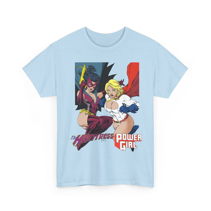 Huntress & Power Girl T-Shirt - Ed Benes Art - Justice Society, JSA, Earth 2 - DC Comics Bronze Age, Pre-Crisis Heroes