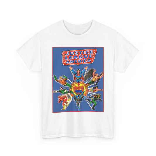 Justice League Treasury Edition T-Shirt - Superman, Wonder Woman, Flash, Hawkman, Batman, Green Arrow, Green Lantern - DC Comics