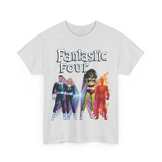 Fantastic Four T-Shirt - John Byrne Art - She-Hulk, Reed Richards, Human Torch, Invisible Woman - Marvel Comics